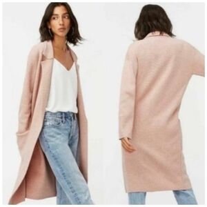 J. Crew Ella Open Front Long Sweater-Blazer In Heather Pale Pink